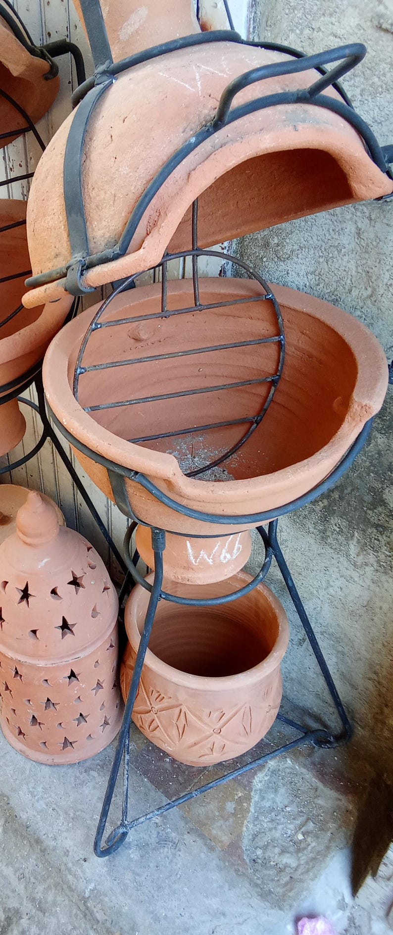 Traditional Moroccan Clay Oven with Tagine Handmade Pottery Art small