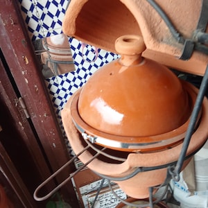 Traditional Moroccan Clay Oven with Tagine Handmade Pottery Art image 2