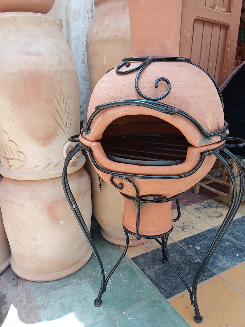 Traditional Moroccan Clay Oven with Tagine Handmade Pottery Art image 6