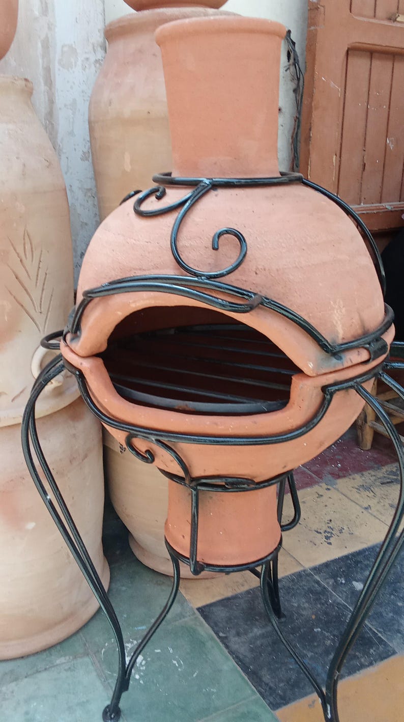 Traditional Moroccan Clay Oven with Tagine Handmade Pottery Art image 4