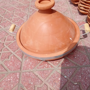 Handmade Moroccan Pottery Tagine for Cooking and Decoration Traditional Clay Cookware
