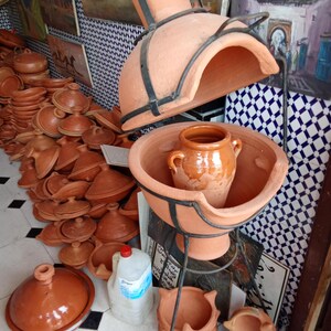 Traditional Moroccan Clay Oven with Tagine Handmade Pottery Art image 10
