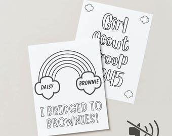 Plantilla para colorear de puentes de Girl Scouts