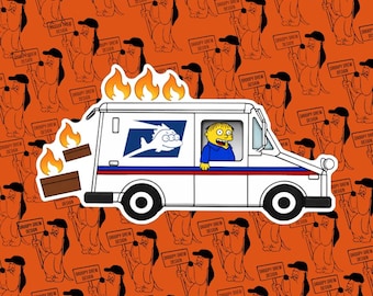 Ralph Wiggum, Simpsons, mail truck sticker