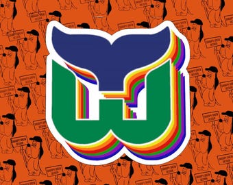 Rainbow Hartford Whalers Sticker