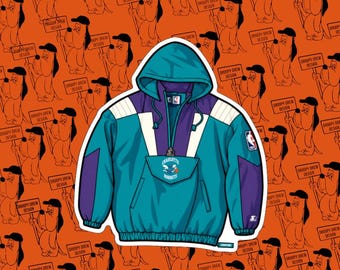 Vintage 1990s Charlotte Hornets NBA Apex One Logo Athletic Puffer
