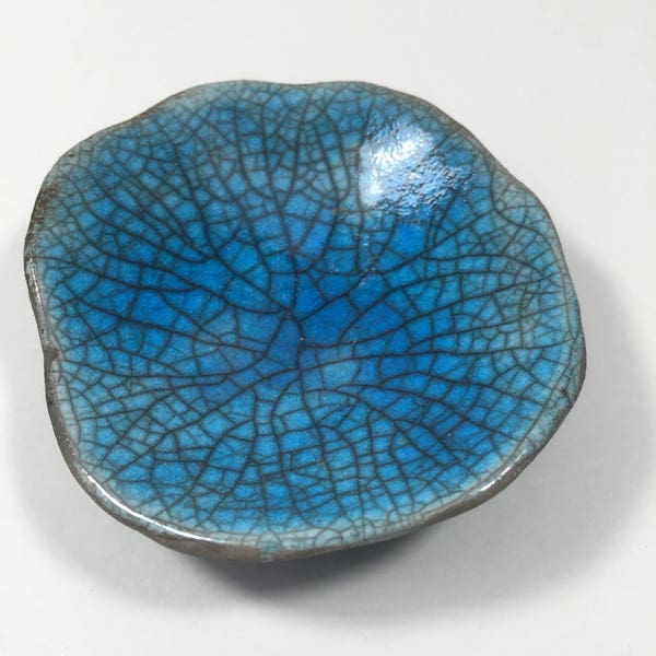 Turquoise Raku Ceramic Rockpool Bowl