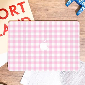 Pink Plaid Pattern MacBook Case for MacBook Pro 16 Macbook Air 13/15, Custom MacBook Pro 13 14 16, MacBook M2 Retina 15 Case Laptop Cover