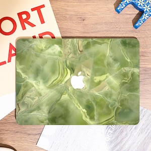 Green Marble MacBook Hard Protective Case for 2025 M4 Air 15/13/11 Inch Macbook Pro 13/14/15/16 M2 M3 2023 2024 Macbook Laptop Cover
