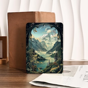 ウィンドウ スノーウィーマウンテン Kindle ケース Kindle 2022/2024 ケース Kindle Paperwhite 10/11/12th 7インチ 6.8インチ ケース Kindle Colorsoft Kindle 10/11/12 Gen カバー