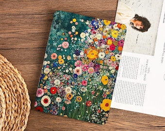 Colorful Flowers iPad Case with Pencil Holder Cover for iPad 11/10/9 A16 2025 M3 Air 7/6/5th 11" 10.9" 13" 2024 Pro 12.9 Inch M4 M2 Cover