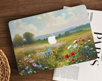 Capas para MacBook com estampa de flores, compatíveis com MacBook Pro 16, MacBook 2025 M4, MacBook Air 13/15, MacBook Pro 13/14/15/16 M1 M2 M3 2023 e 2024.