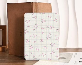 Tiny Floral Kindle Case With Strap, Custom Kindle Case Paperwhite 12th Gen, Kindle Cases Clear Back Cover
