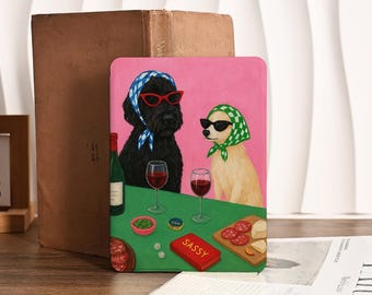 Whisper Dogs Kindle Case With Strap, Custom Kindle Case Paperwhite 12th Gen, Kindle Cases Clear Back Cover