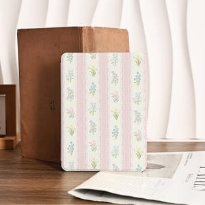 Pink Flowers Kindle Paperwhite Case with Hand Strap for Kindle 6"6.8"7", Paperwhite Cover for 12/11/10th Gen Kindle 2022 2024 Case Cover