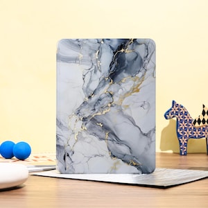 Gray Art Marble iPad Case Personalization iPad Cover For 2025 iPad Air 11&quot; 13&quot; iPad 10.2&quot; iPad Mini 7/6/5 iPad 2024 2022 2021 Pro Case