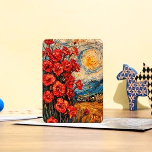 Starry Sky Flowers Kindle Paperwhite Case, Kindle Case With Hand Strap, Paperwhite Case 10th, Paperwhite 2022 Case, Gift for Book Lover