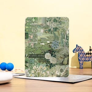 Green Floral Collage iPad Case For 10.9 10.5 10.2&quot;iPad 10/9/8/7th Air 5/4 iPad Pro 11/12.9/13 Inch 2024 iPad Mini 5/6/7 Cover 2022/2021
