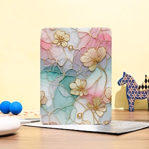 Stained Glass Flowers Personalized iPad Case for iPad Air 5 iPad 10 10.9&quot; 2022 iPad Pro 12.9&#39;&#39; 2021 Pro 11&quot; 2022 iPad mini 6 Cases iPad Case