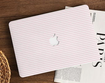 Pink Striped MacBook Cases for MacBook Pro 16 Macbook 2025 M4 Air 13/15, Macbook Pro 13/14/15/16 M1 M2 M3 2023 2024 Laptop Cover