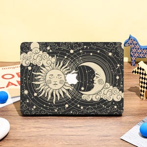 Sun Moon Aesthetic MacBook Case,New MacBook For Macbook Air15/13 Pro 13/14/15/16 2020 2021 M2 2022 2023 MacBook Laptop Case,MacBook Air Case