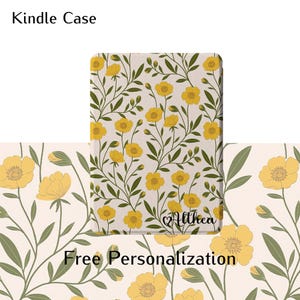 Yellow Flowers Kindle Case for All New Kindle 12th Generation 2024 7" Case, Paperwhite 6.8 2021 Cover, Kindle Colorsoft Case,Kobo Case Cover