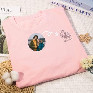 Couple Embroidered Shirts – Custom Photo Tees for Him & Her, Personalized Matching Outfits, Anniversary or Valentine’s Day Gift