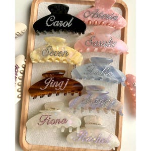 Custom Name Hair Claw Clip: Personalized Rhinestone Hair Accessory