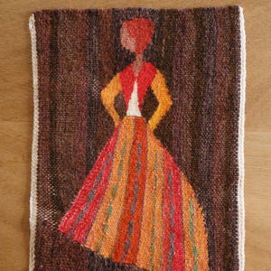 Beautiful Swedish Tapestry with a Dancer Woman / Beautiful Home Decoration / Flemish Style Swedish Tapestry Wall Hanging