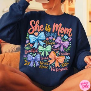 Sie ist Mama PNG: Christian Mama Boho Blumen Wildblumen Sublimationsdesign, Trending Digital Download Bild 14
