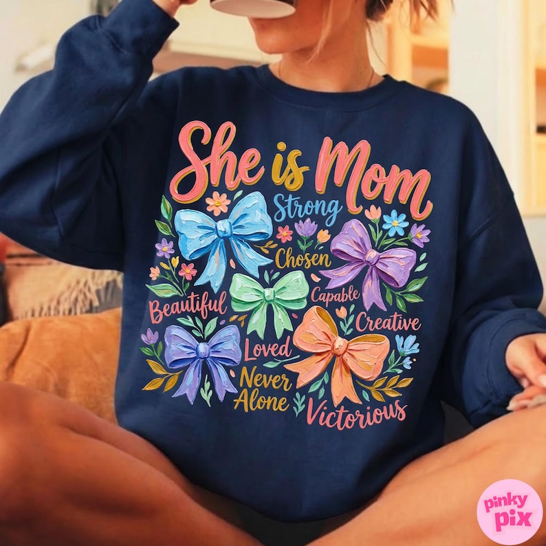 Sie ist Mama PNG: Christian Mama Boho Blumen Wildblumen Sublimationsdesign, Trending Digital Download Bild 14