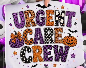 PNG de Halloween para personal de urgencias: diseño de sublimación de calabaza fantasma con estampado de leopardo y tablero de ajedrez, descarga digital de moda.