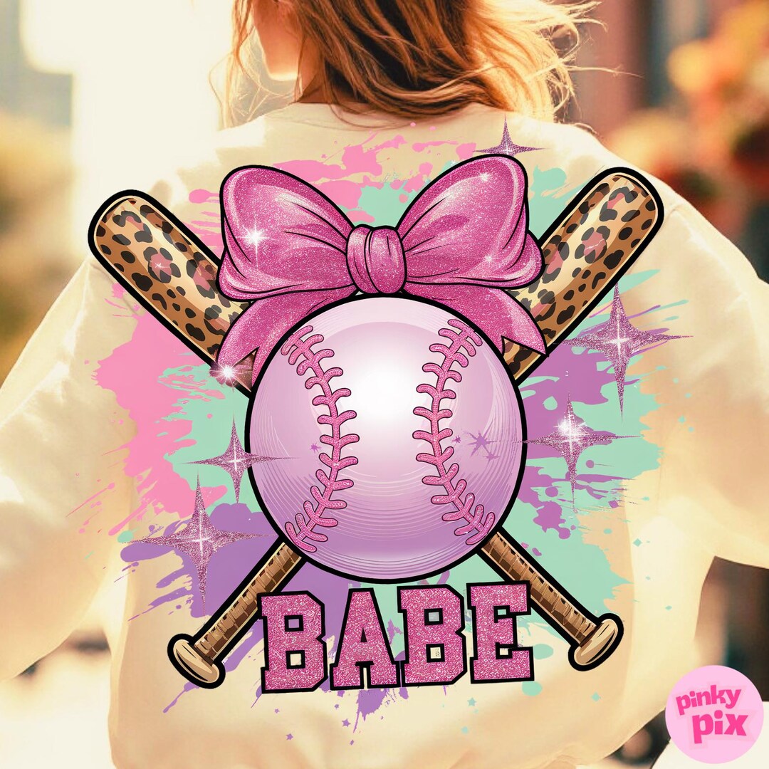 Coquette Softball PNG, Pink Glitter Softball Sublimation Design, Sporty ...