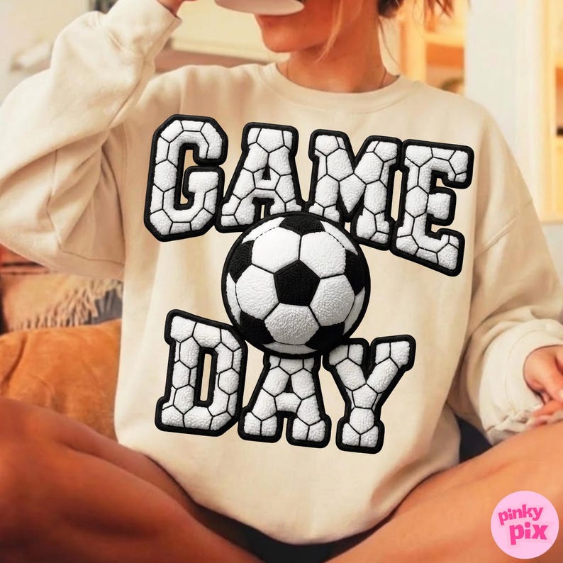 Fotbollsmatchdag PNG: Konstgarn Sport Trendig Mamma Sublimeringsdesign, Trendig Digital Nedladdning bild 5