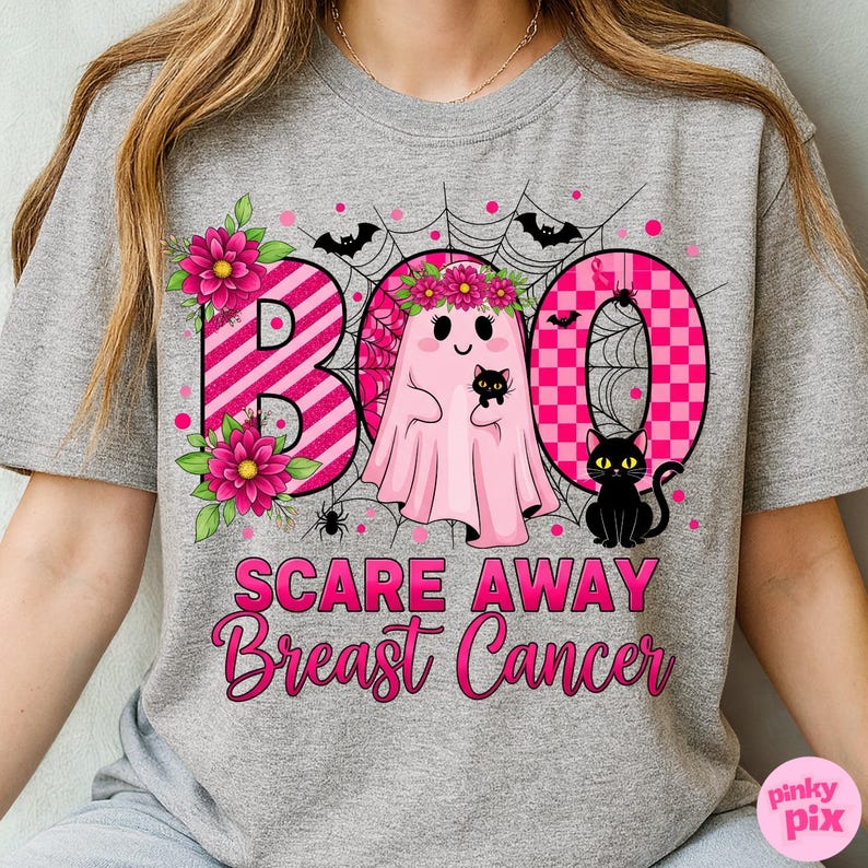 Boo Scare Away Breast Cancer Png, Breast Cancer Awareness Halloween ...