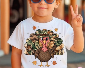Camo Kalkon PNG: Sublimeringsdesign för Thanksgiving-jakt, rustik höstskog Clipart