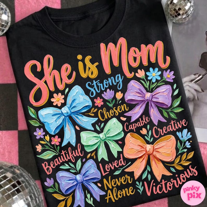 Sie ist Mama PNG: Christian Mama Boho Blumen Wildblumen Sublimationsdesign, Trending Digital Download Bild 2