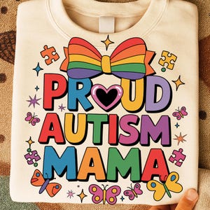 Autism Family PNG Bundle, Puzzle Piece Matching Shirts, Mom Dad Kids Sublimation Clipart, Proud Autism Awareness Design image 2