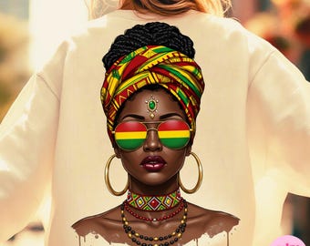 Mujer negra del Juneteenth PNG, diseño de sublimación de melanina, orgullo afroamericano PNG, diseño del Día de la Independencia de la Historia Negra