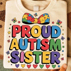 Autism Family PNG Bundle, Puzzle Piece Matching Shirts, Mom Dad Kids Sublimation Clipart, Proud Autism Awareness Design image 4