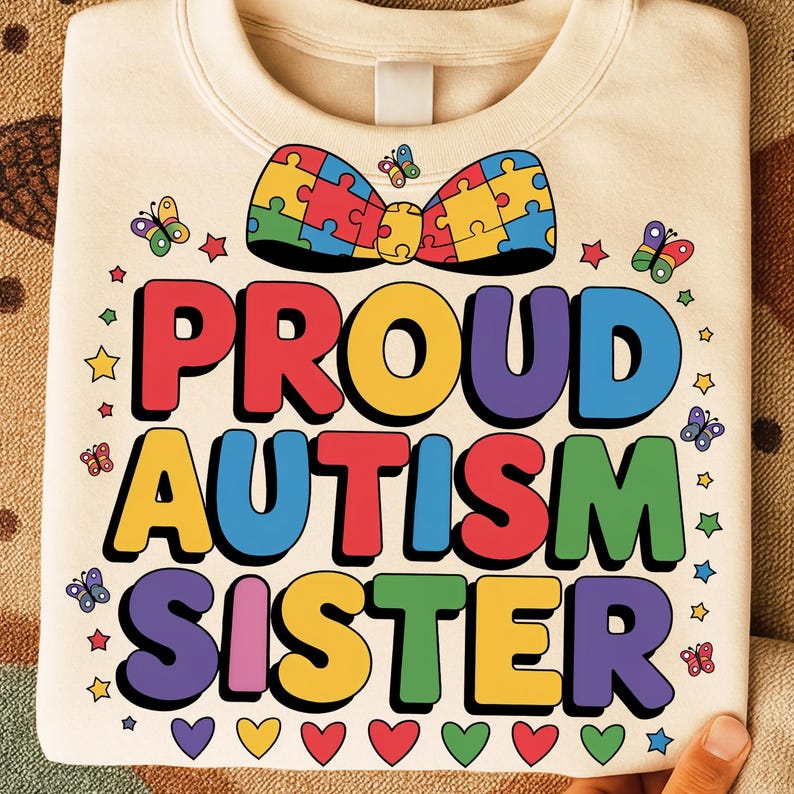 Autism Family PNG Bundle, Puzzle Piece Matching Shirts, Mom Dad Kids Sublimation Clipart, Proud Autism Awareness Design image 4