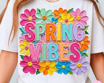 PNG floral primaveral: diseño de sublimación de flores pintadas a mano con pinceladas coloridas, descarga digital de tendencia
