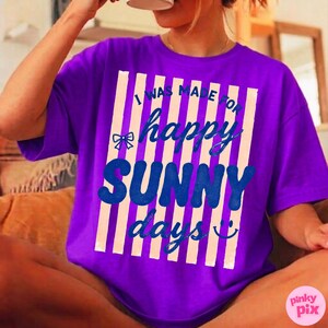 I Was Made For Happy Sunny Days PNG: Summer Retro Beach Vibes Striped Design image 3