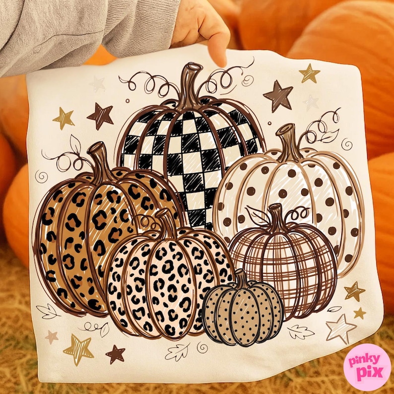 Höstpumpa PNG: Leopardmönster med prickar och trendig höstdesign bild 8