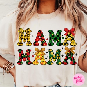 Mamá del Juneteenth PNG, Sublimación floral de la historia afroamericana para mamá, Diseño de vida de mamá con letras de lazo colorido, Clipart del Día de la Madre del Orgullo Afro