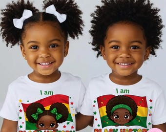Little Miss & Mister Black History PNG, African American Pride Matching Kids Sublimation Design