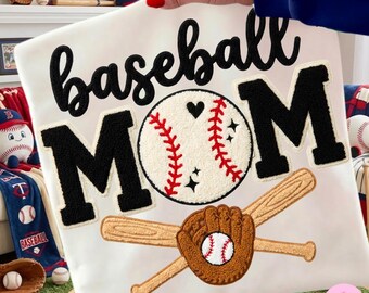 Faux Yarn Baseball Mom PNG: Game Day Sports Sublimation Design, Trendy Digital Download File