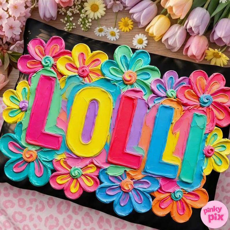 Mormor PNG-paket: Mawmaw, mormor, Lolli, Nonna Färgglad blommig penseldrag Mors dag, digital nedladdning bild 4