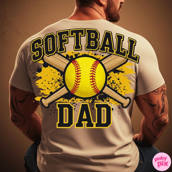 Softball Dad PNG, Father’s Day Sublimation Design, Retro Sports Dad Shirt Design, Funny Softball Shirt PNG for T-Shirt