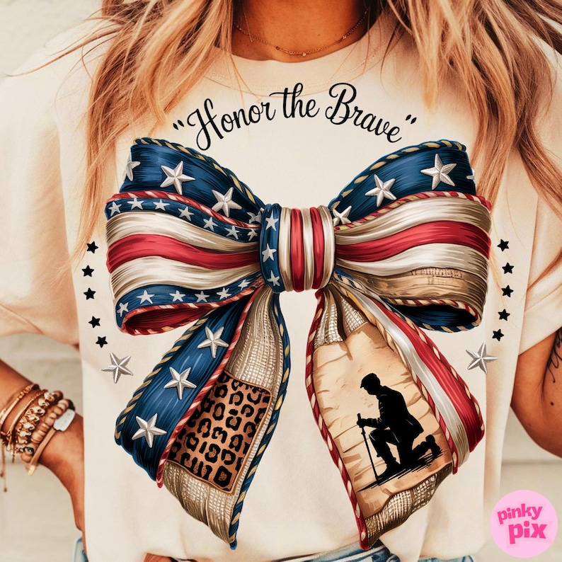 Memorial Day Bow PNG, patriottische Amerikaanse vlag clipart, veteraan sublimatie ontwerp, militaire Leopard Bow, 4 juli png voor shirt afbeelding 7